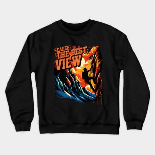 Search the Best View Mountain Climber Design Crewneck Sweatshirt